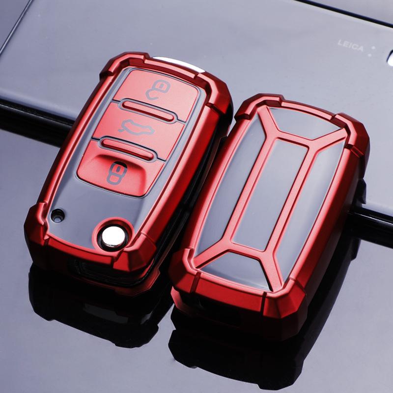 Volkswagen Key Fob Cover: Fits Lavida, Bora, POLO, Jetta, Santana, Sagitar, Tiguan - Mecha Style Key Shell with Buckle.