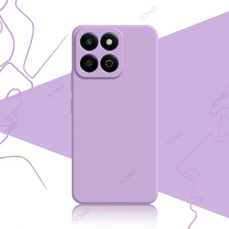 

Роскошные квадратные жидкие силиконовые чехлы для Honor 200 Smart 5G 360 мягкие задние крышки для телефонов Honor200Smart полная защитная сумка Honor 200 Smart 5G фиолетовый