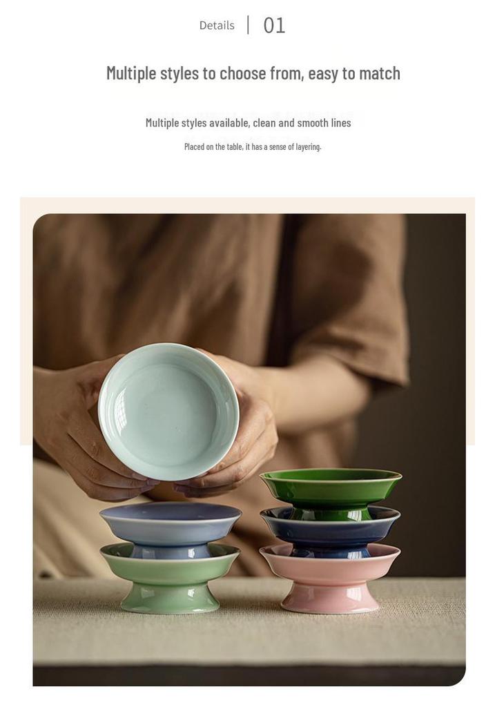 Elegant Ceramic High-Footed Fruit and Pastry Display Plate