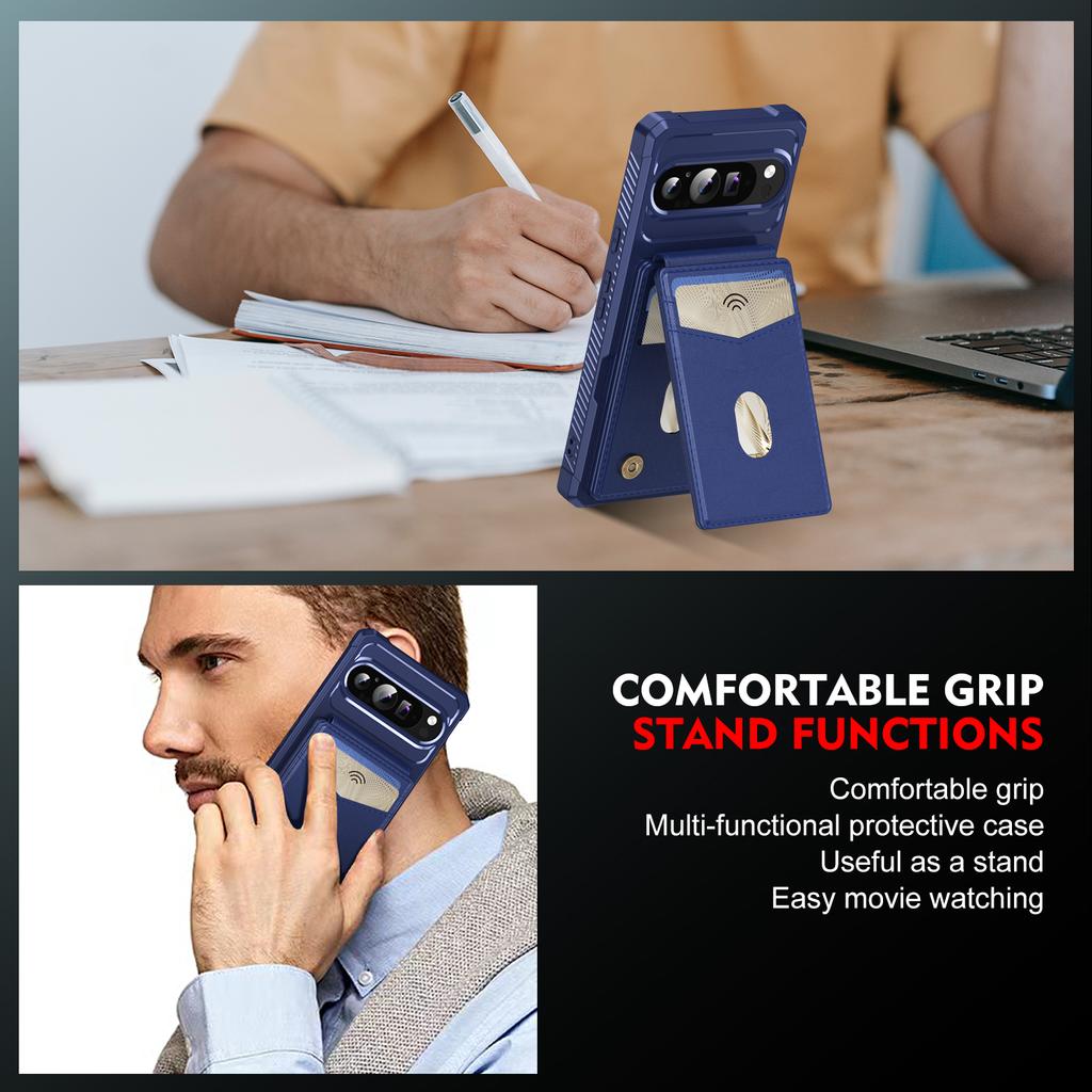 2 in 1 Detachable Card Holder Magnetic Leather Phone Case For Google Pixel 10 Pro XL 9A 9 8 8A 7A 7 Comfortable Grip Stand Cover