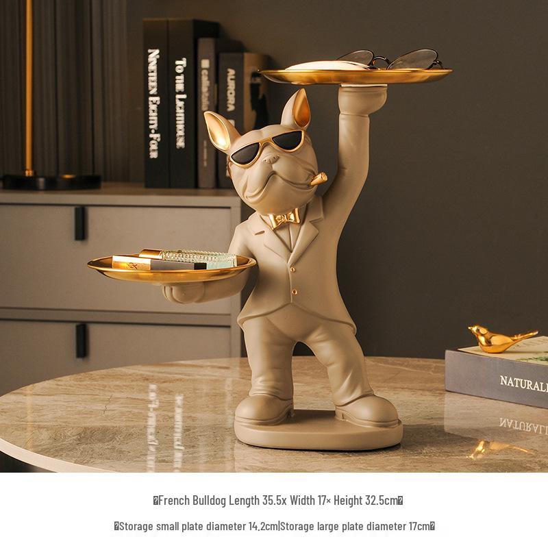 Luxurious Bulldog Key Holder and Storage Tray for Entryway Decor