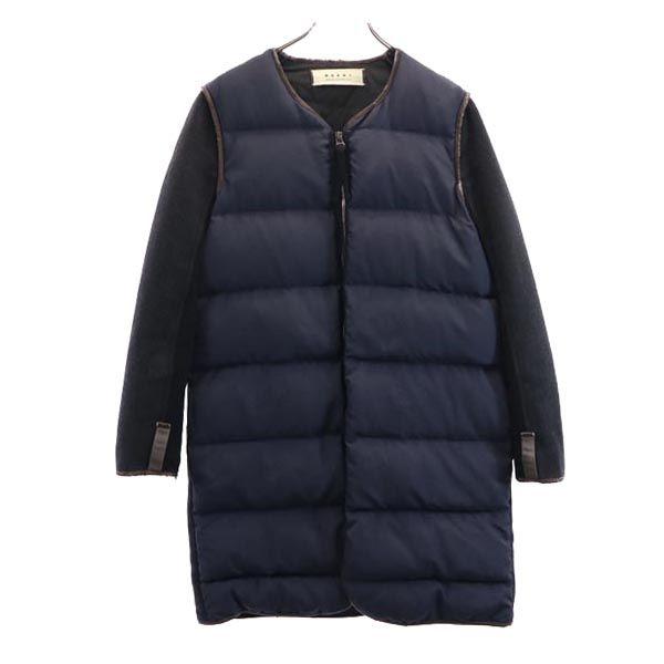 Marni Feather Down Coat 44 Navy System Sleeve Change Women Used