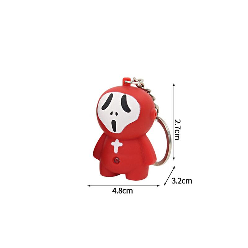 

Halloween Ghost Keychain With Led Light Spooky Decor Itemative Keyring Bag Pendants Boo Basket Stuffers Halloween Party Favors