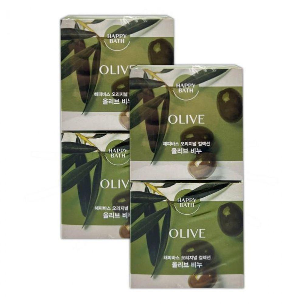 HAPPY BATH Original Collection Olive Face Wash Soap 4P [WFJ9R98_251104]