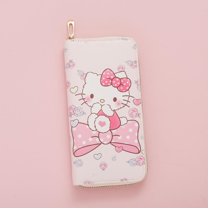 Fresh Japanese Cute Kitten Lady Wallet Girls Wallet Long Zipper Texture Student Card Bag New