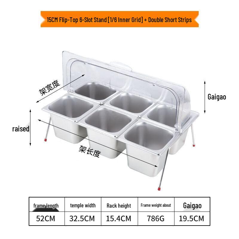 Stainless Steel Multi-Compartment Buffet Serving Tray