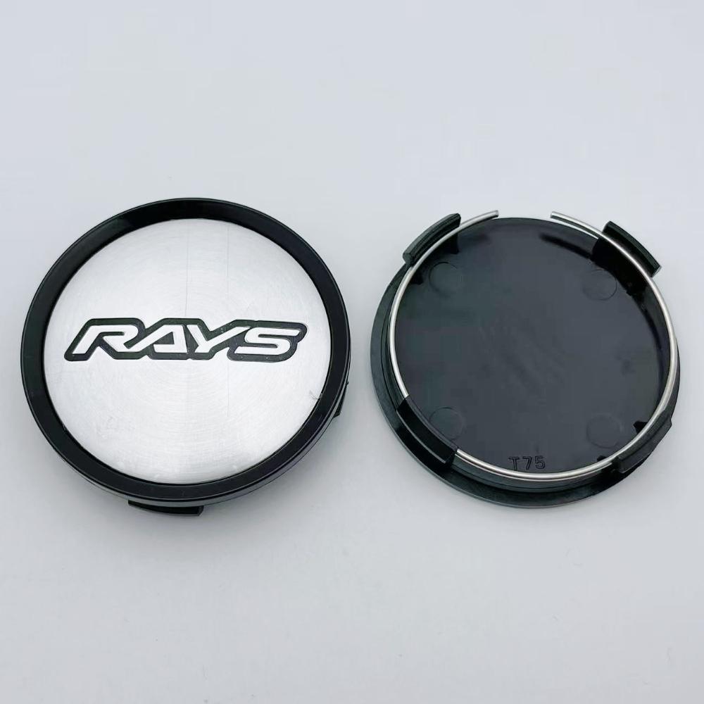 4pcs 74mm Car Wheel Center Caps With RAYS Logo Emblem Badge Wheel Rims Center Dust Cover Hub Hubcaps Replace Car Accessories