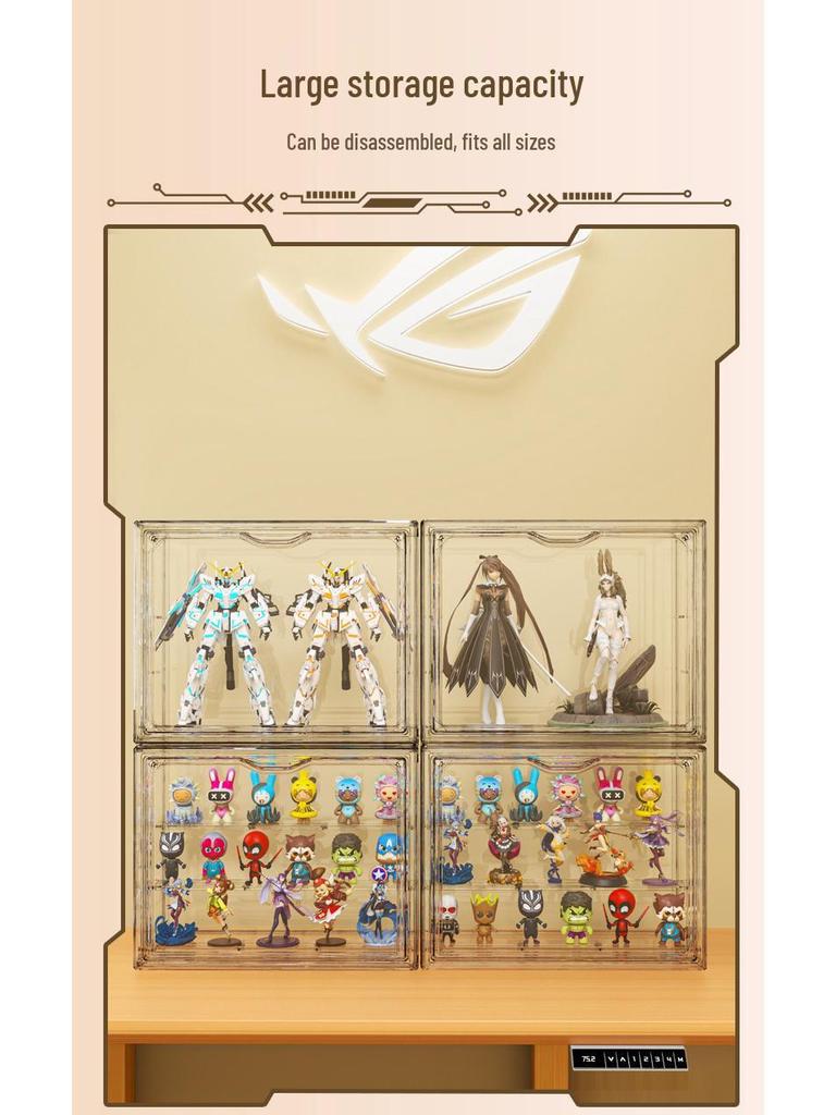 Pop Mart Transparent Acrylic Display Stand: Dustproof Magnetic Storage Box for Figures