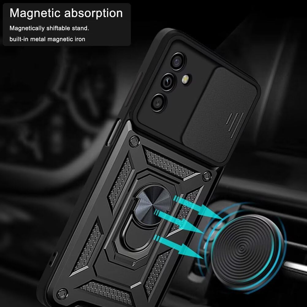 MilitaryArmor Case For Samsung Galaxy M15 M55 5G M14 M34 M54 M23 M33 M53 Cover Lens Protection Ring Stand Holder Coque Fundas