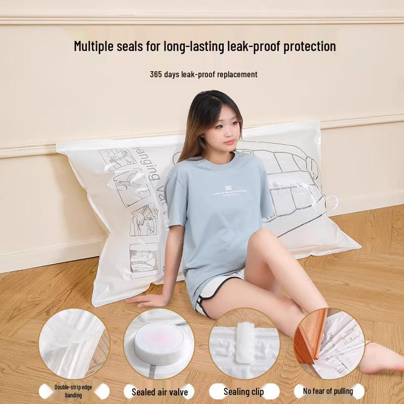 Hangable Vacuum Compression Bag for Jackets - Hook-Type Dustproof Storage Bag