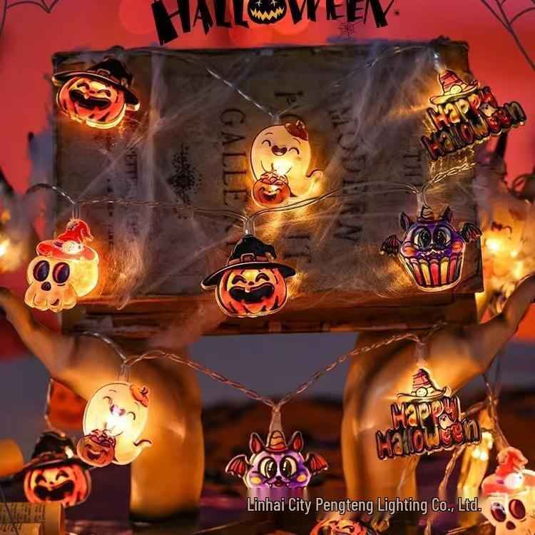 Halloween LED String Lights - Outdoor Pumpkin & Skull Decor