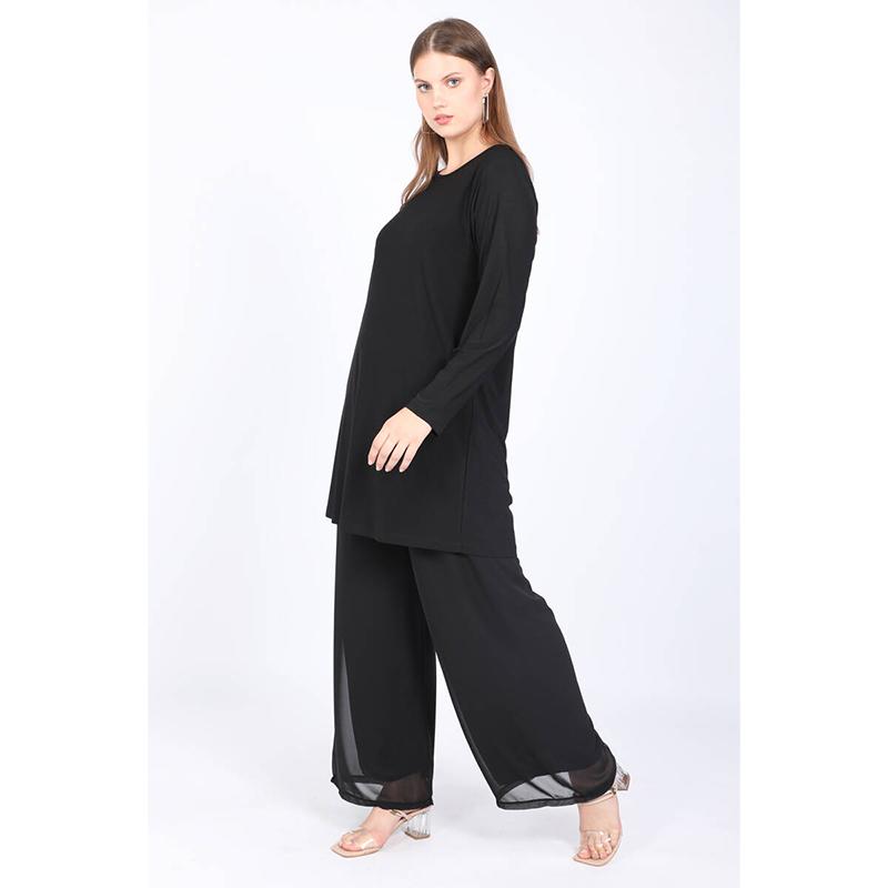 

Женский прямой двойной костюм больших размеров, черный