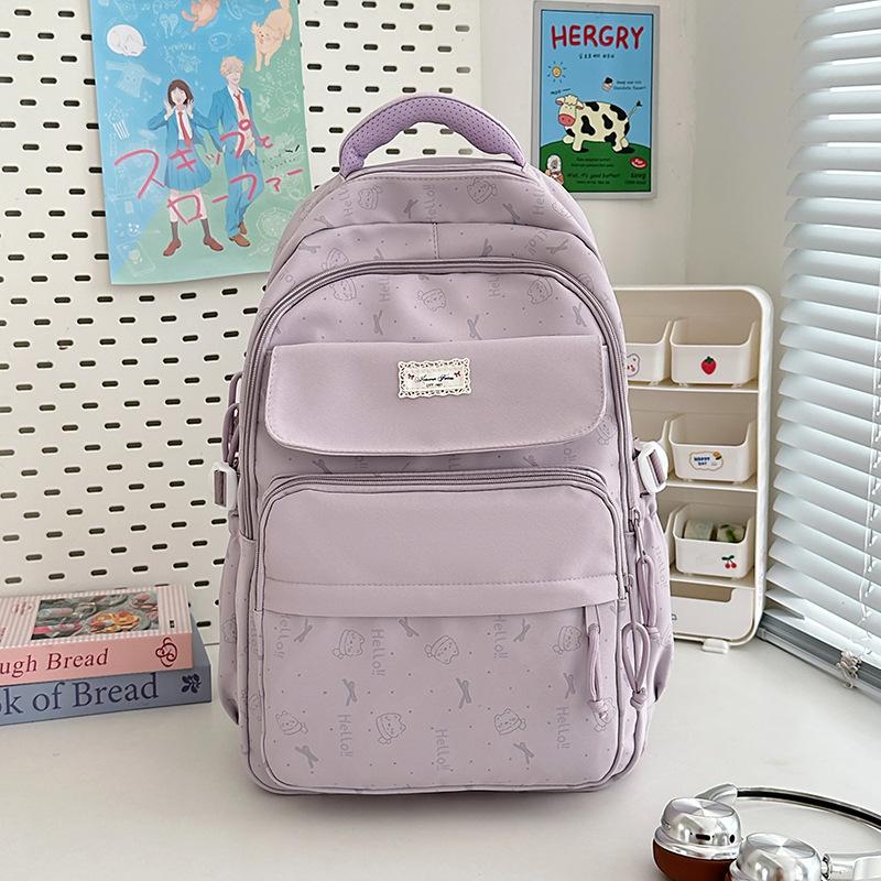 

Высококачественный, свежий и милый рюкзак конфетных цветов, легкий и вместительный рюкзак для учеников средней школы фиолетовый