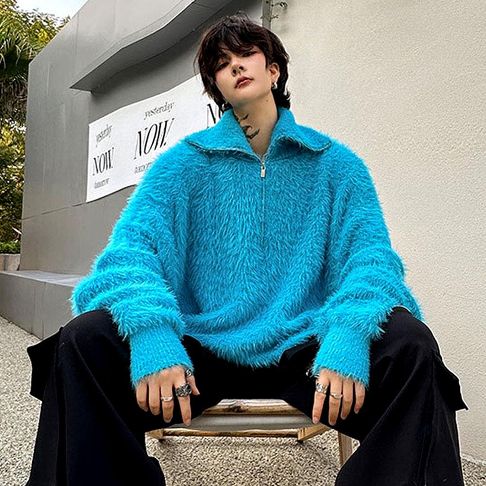 トップス prank project Pure Yak Fur Knit Pinterest Inspired square neck sweater Premium Export