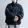 Winter Japanese Vintage Stand Collar Loose Fit Padded Jacket Men Women Thick Warm Casual Workwear Coat