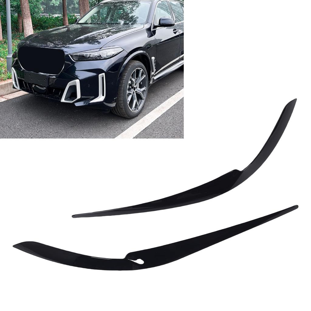 Pair of Front Headlight Eyebrow Left Right Headlamp Eyelid Cover Trim Replacement for X5 G05 X6 G06 LCI