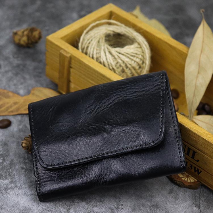 Vintage Vegetable Tanned Cowhide Accordion Card Holder and Simple Driver's License Case