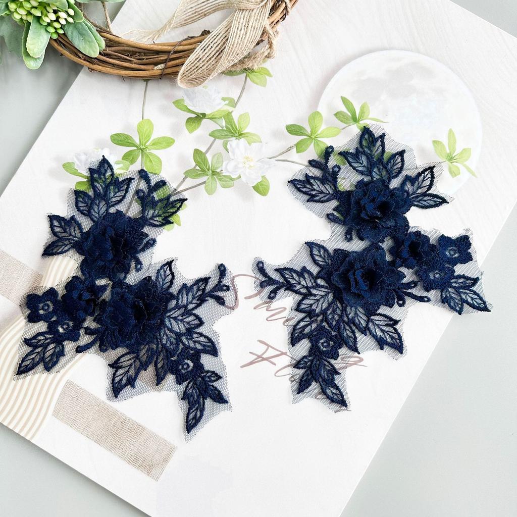 Mehrfarbige Stickerei Dreidimensionale Blume-zu-Blume Stoffaufkleber Kleidung Kleid Auftrittskleid Dekorative Stoffaufkleber Accessoires