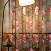 1PC Moderno Moda Retro Peônia Impresso Transparente Cortina de Janela Transparente para Sala de Estar Quarto Decoração de Casa Série Nuan