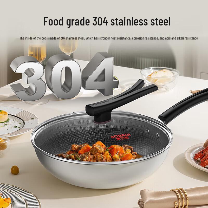 Kambach 32cm Stainless Steel Honeycomb Wok