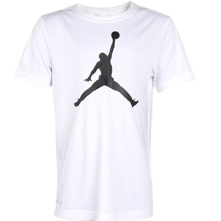 

Jordan Футболка с круглым вырезом и коротким рукавом с логотипом, детские топы, белые JD2022056GS-001 XL