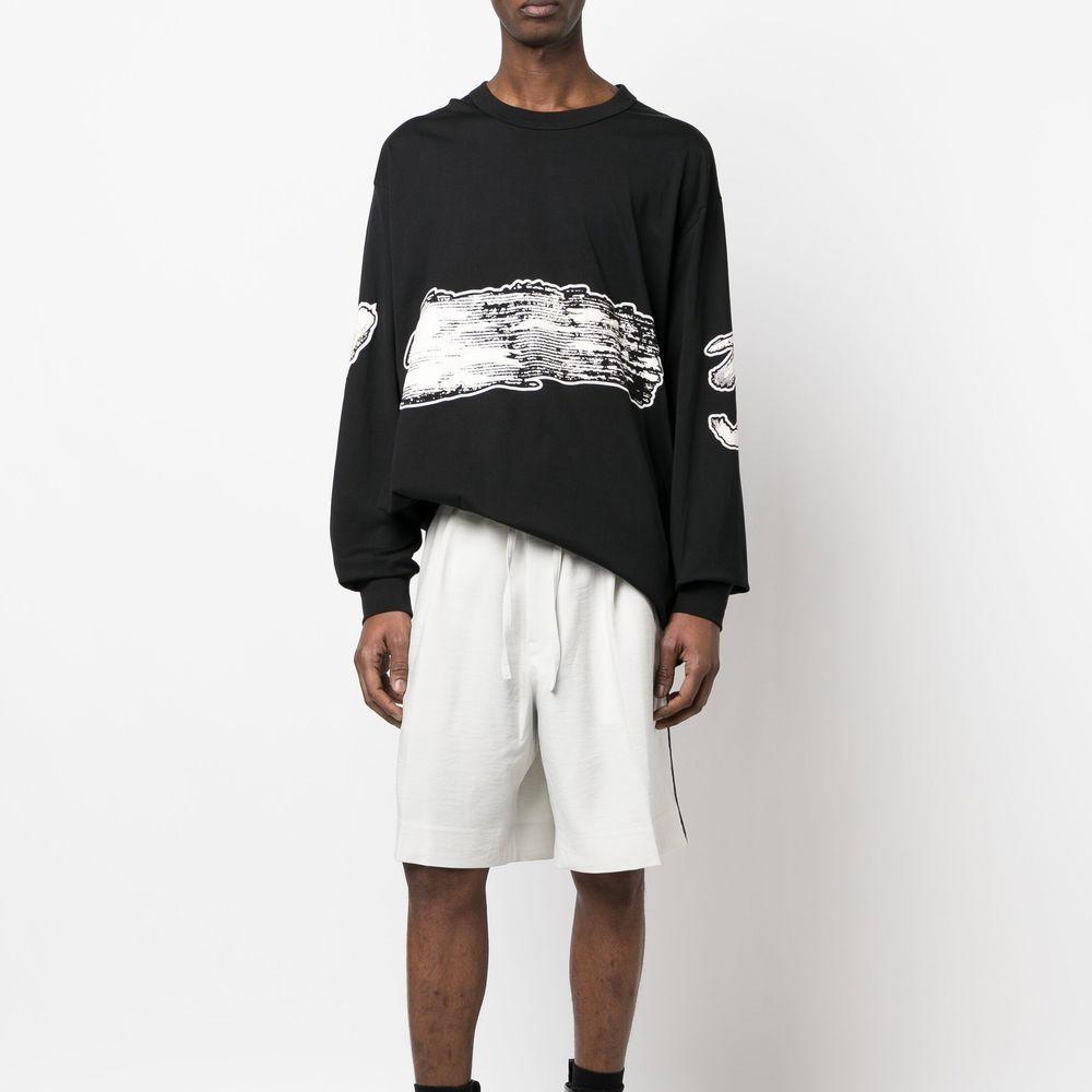 Y-3 Minimalist Mid-Rise Side Three Stripes Logo Print Straight-Leg Shorts Unisex Shorts Light-Gray IA1665