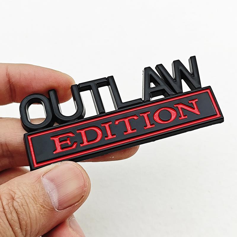 

OUTLAW EDITION Metal Emblem Sticker Badge Fender Funny Decal Car Truck Replacement Door Decoration For Universal Car Motorcycle