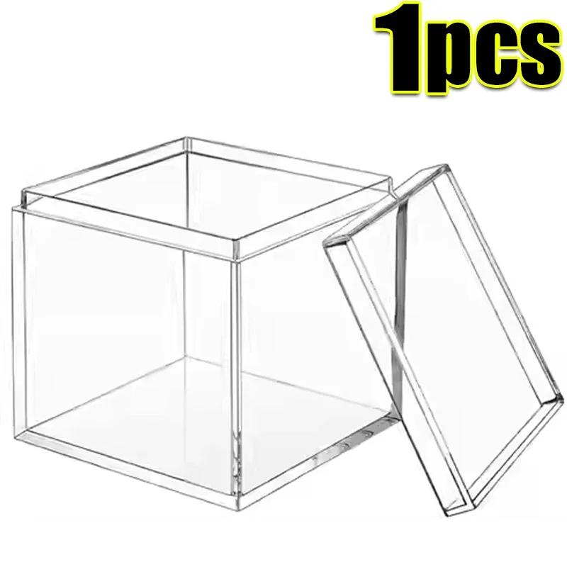 

1-50pcs 2026 New Square Cosmetics Candy Boxes Gift Storage PS Plastic Transparent Storage Box Insect Breeding Boxes 5.5x5.5x5.5cm
