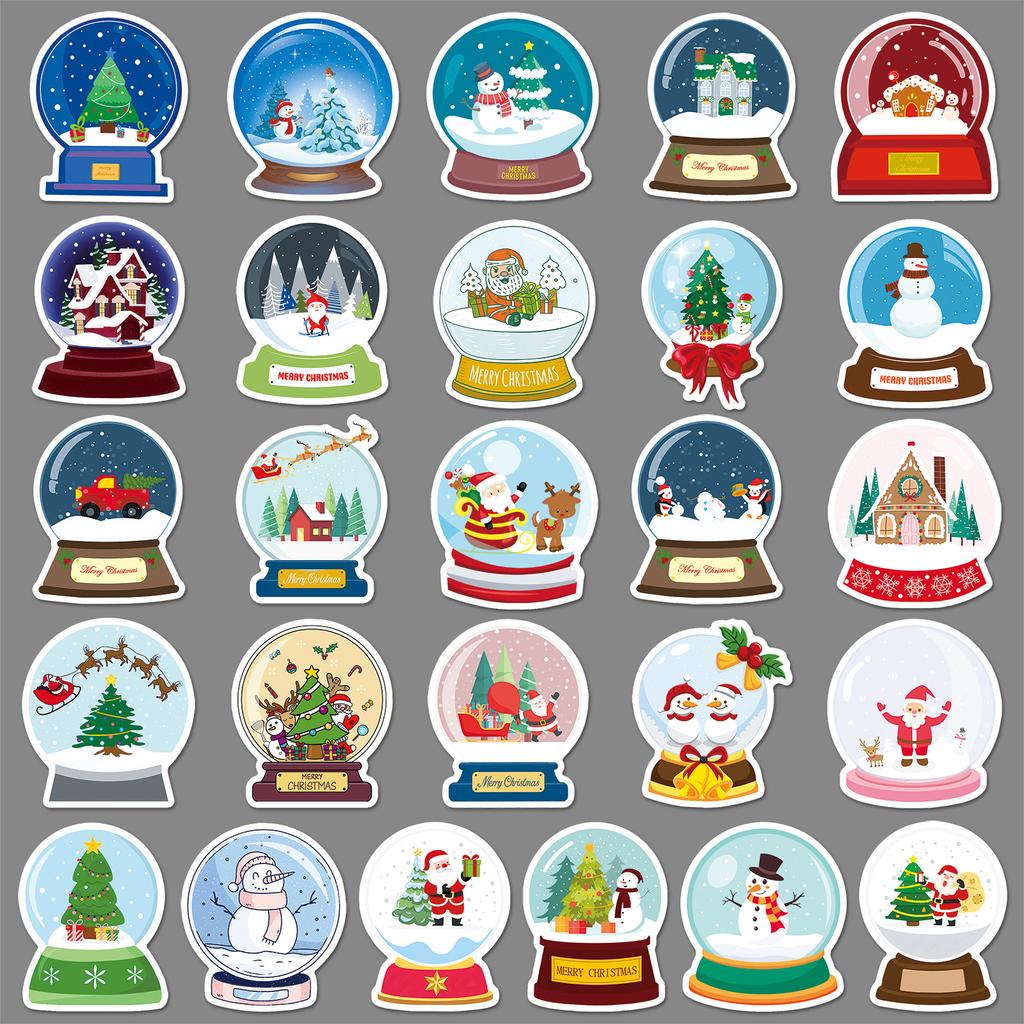 51 Christmas Doodle Stickers Personalized Cartoon Holiday Christmas Decoration Mobile Phone Case Suitcase Stickers