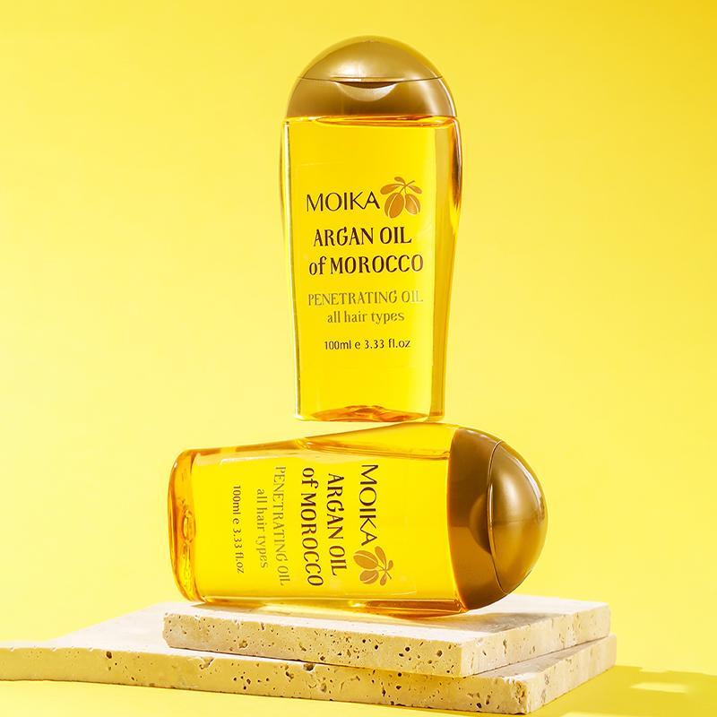Moika 100 ml Marokkanisches Arganöl Haar Feuchtigkeitsspendend und Glanzverleihend Entfernt Frizz Repariert Geschädigtes Haar