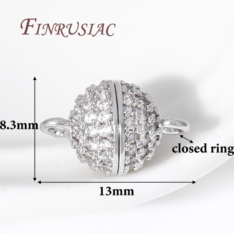 18K Gold Plated Brass with Zircon Magnetic Clasps For Jewelry Making,Magnet End Clasp Connectors For Bracelets DIY Accessories