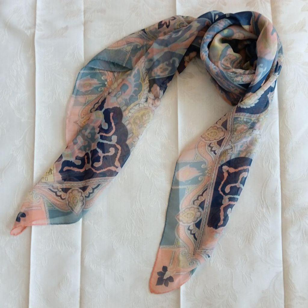 Used ETRO Etro Silk Scarf Paisley Pattern Made In Italy