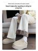 Chenille Fleece-Lined Bell Bottom Pants for Plus-Size Women - Autumn/Winter Lambswool Cotton Micro-Flare Warm Pants
