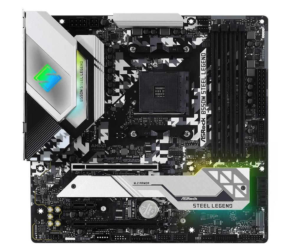 ASRock B550M Steel Legend Micro-ATX-Mainboard mit B550-Chipsatz für AMD Ryzen 5000 Serie Japanischer Händler (Sockel AM4) [Offizielles Produkt]