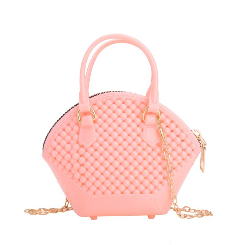 Sommer Mode Damen Crossbody Jelly Tasche mit Kette und Perlmutt Muschel Design