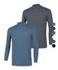 2ELA [2Pack] Men'S Iceway Cooling Mock Turtleneck Long Sleeve T-Shirt 6 Colors (C Type)