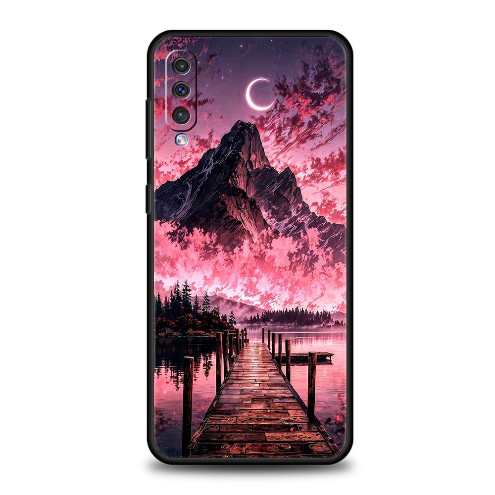 Rosa Sonnenuntergang Berg Handyhülle für Samsung Galaxy A56 A36 A26 A16 A34 A24 A42 A22 A20 A12 A40 A30 A10 5G Weiche TPU Hülle