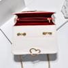 New Women Fashion Peach Heart All-Match Messenger Bag Solid Color Females Square Popular Shoulder Chain Flap Bags For Ladies