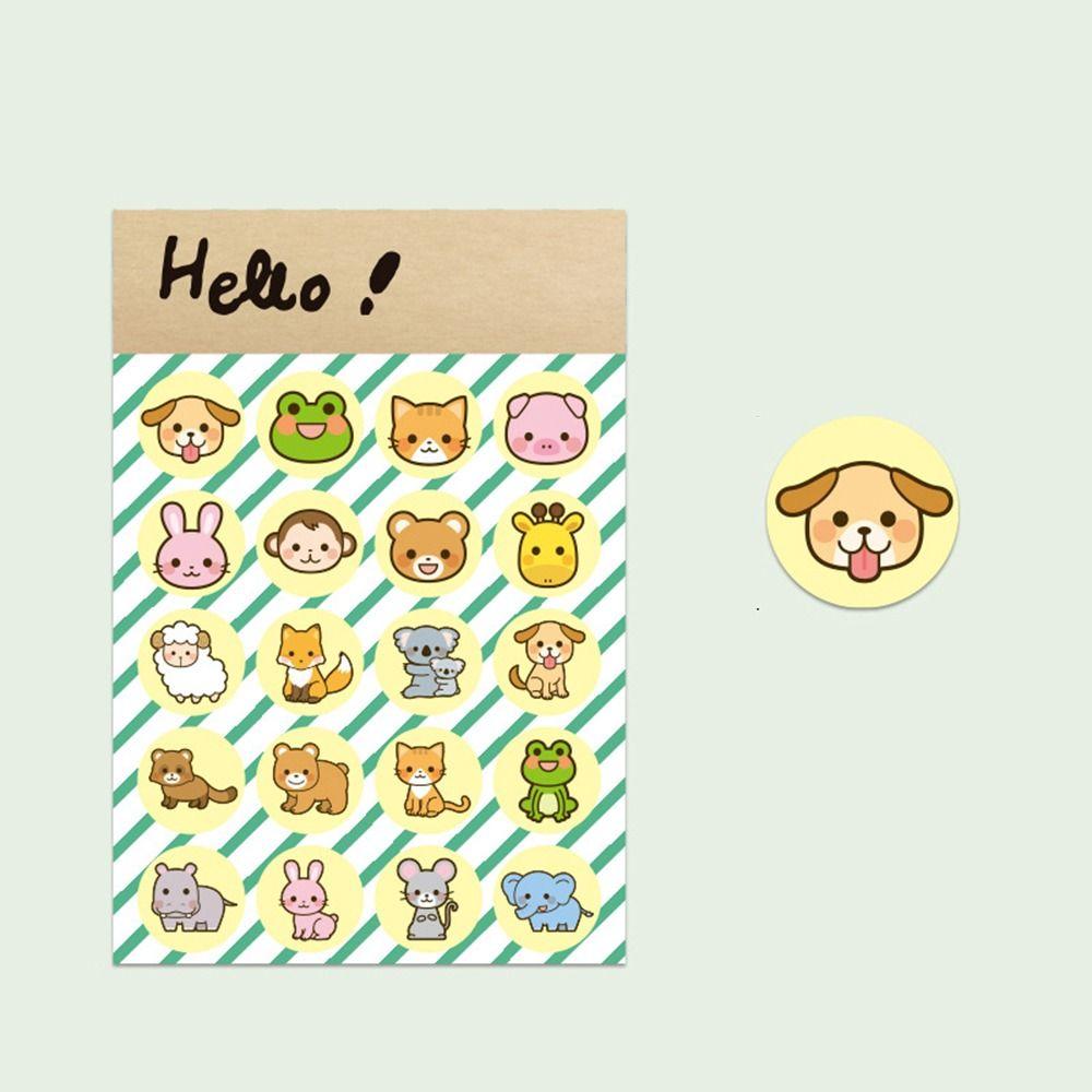 

5 листов/пакет Медведь Запечатывающие Декоративные Принадлежности Круглые Наклейки с Головами Маленьких Животных Игрушка Игра Подарок style 1