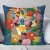 Flower Art Pillow Case Fashion Square Pillowcase Bedroom Sofa Room Ins Decoration Leisure