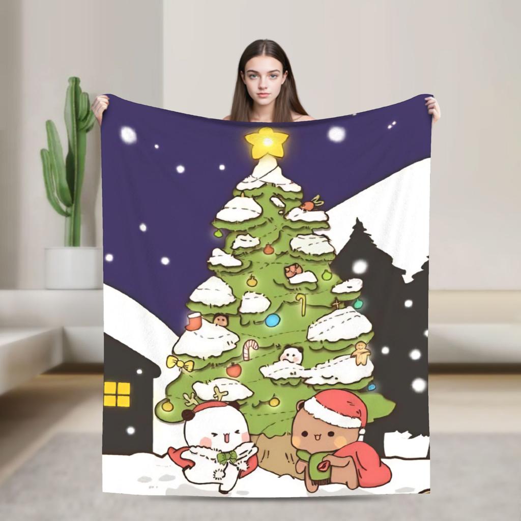 Cartoon Bubu Dudu Blankets Fleece Summer Bear Cute Portable Soft Throw Blanket for Sofa Couch Plush Thin Quilt
