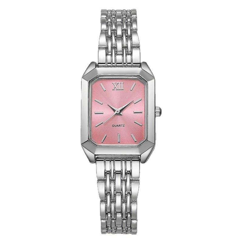 Chain Type Square Watch, Schoolgirl Style, Niche, Retro, Simple, Light Luxury, High-End Sense Steel Strap Watch, Ladies