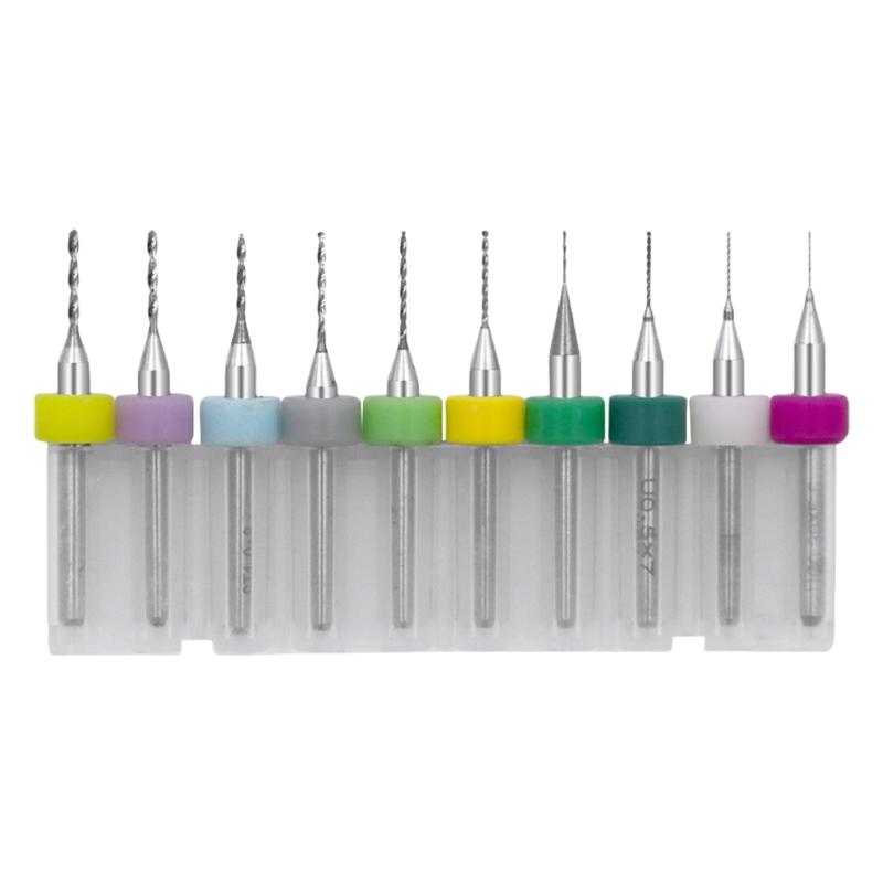 Accurate Craft Drilling Set of 10 Miniature Drill Bits for Circuit Boards and Detailed Engraving and Stone Jewelry Work
