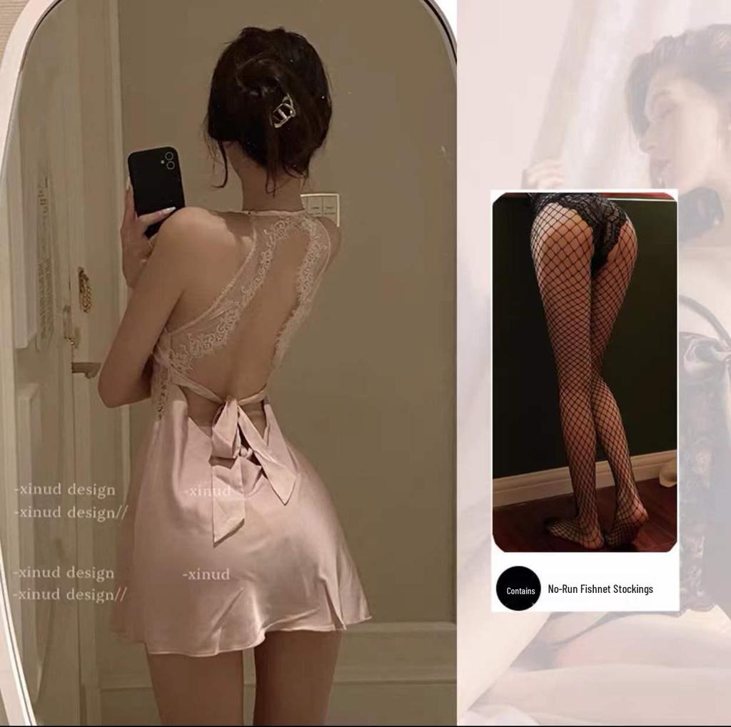Mitternachts-Charme-Spitzen-Dessous: Flirty, Sexy Nachtwäsche für kleine Brüste