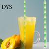 Paper Straw 50Pcs Flat Mouth Bright Color Bamboo Pattern No Drinking Odor Eco-friendly Long Tropical Party Beverage for Club