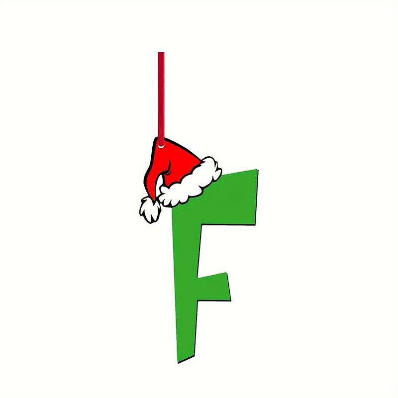 Green Elf Style 26 Letters Christmas Tree Hanging Ornaments DIY Craft Gift Tag Merry Christmas Decoration for Home 2026 New Year