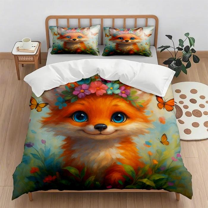 New Digital Printing Quilt Cover Set (Quilt Cover + Pillowcase) 2Pcs/3Pcs Holiday Gift Household Quilt Cover Without Sheets