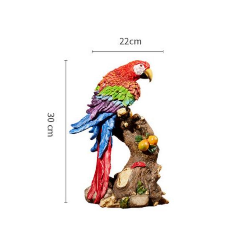 Resin Handicrafts Simulation Animal Sculpture Colorful Parrot Ornaments Macaw Bird Statue Decorative Figurines Home Decoration