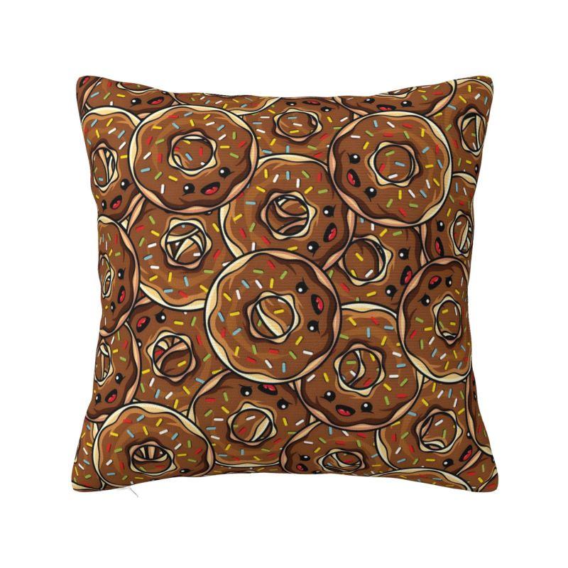 Custom Chocolate Donut Doughnut Cushion Covers Funny Pattern Food Soft Nordic Pillow Case Home Decor