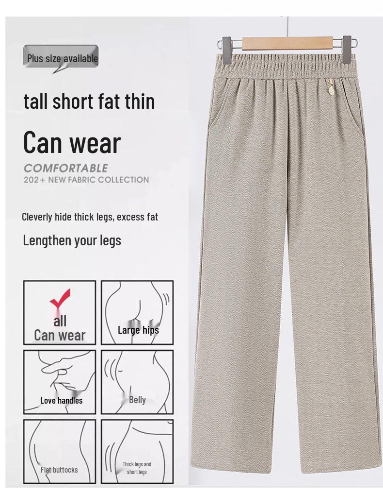 High-Waisted Straight-Leg Pants for Middle-Aged and Elderly Women - Thickened Winter Style